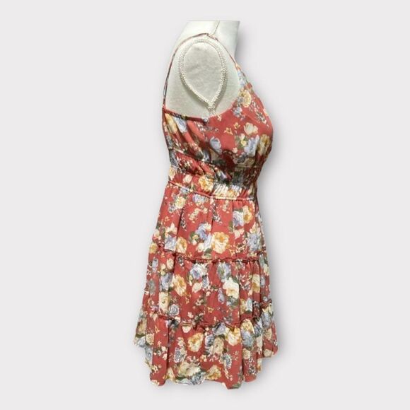 Trixxi Floral Spaghetti Strap Layered Mini Dress Size LJ - Picture 7 of 11